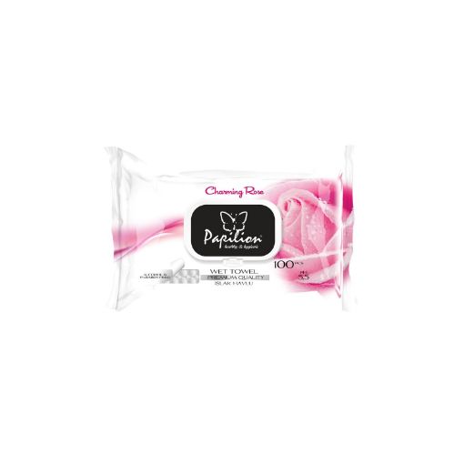 Papılıon 100 Lu Kapaklı Gullu Islak Havlu. ürün görseli