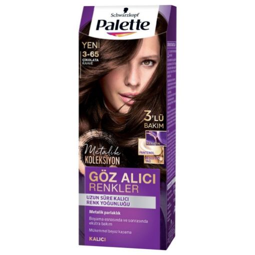 Palette Göz Alıcı Renkler 3.65 Çikolata Kahve Kutu Saç Boyası. ürün görseli