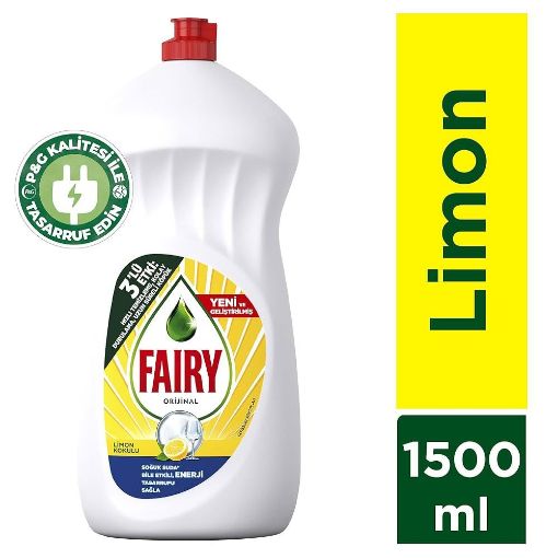Fairy Temiz & Ferah Sıvı Bulaşık Deterjanı Limon Kokulu 1,5 Lt. ürün görseli