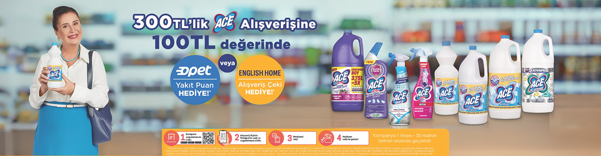 300 TL'lik ACE Alışverişinize 