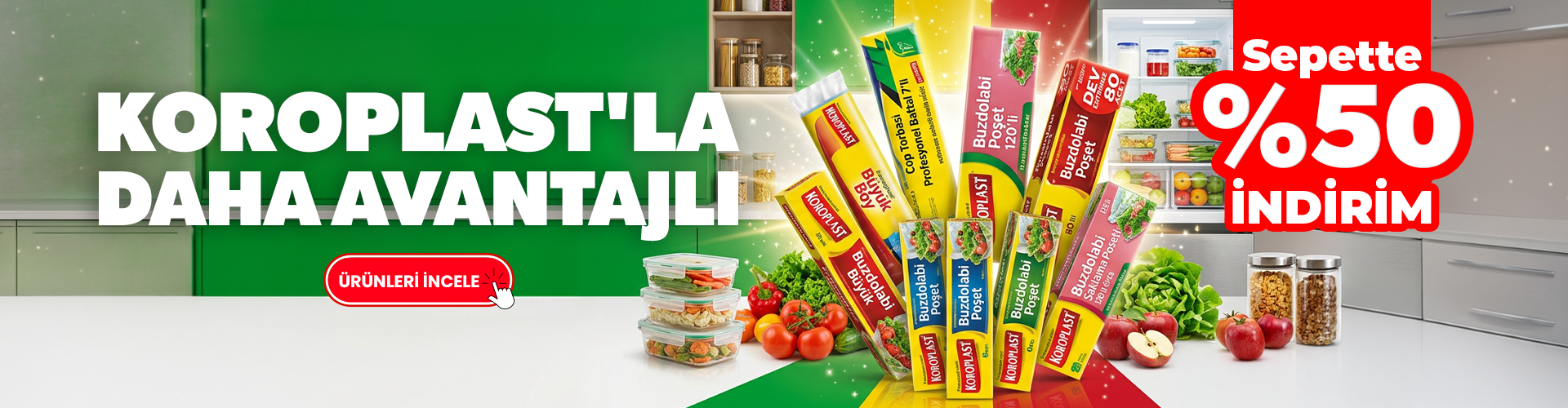Koroplast Ürünlerinde Sepette %50 İndirim!