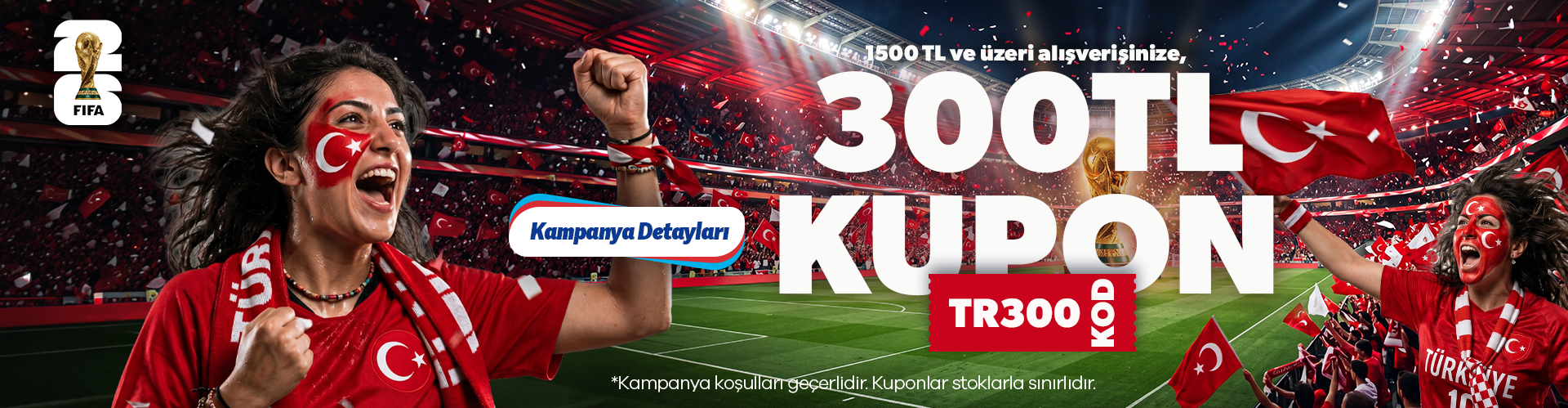 1500 TL'ye 300 TL Kupon