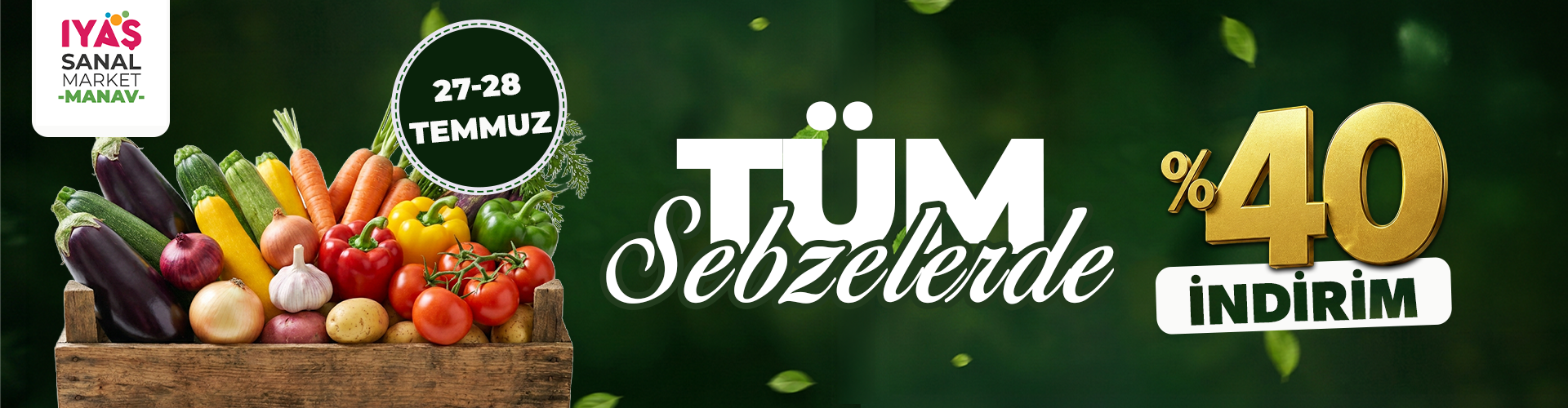 Sebzelerde %40 İndirim